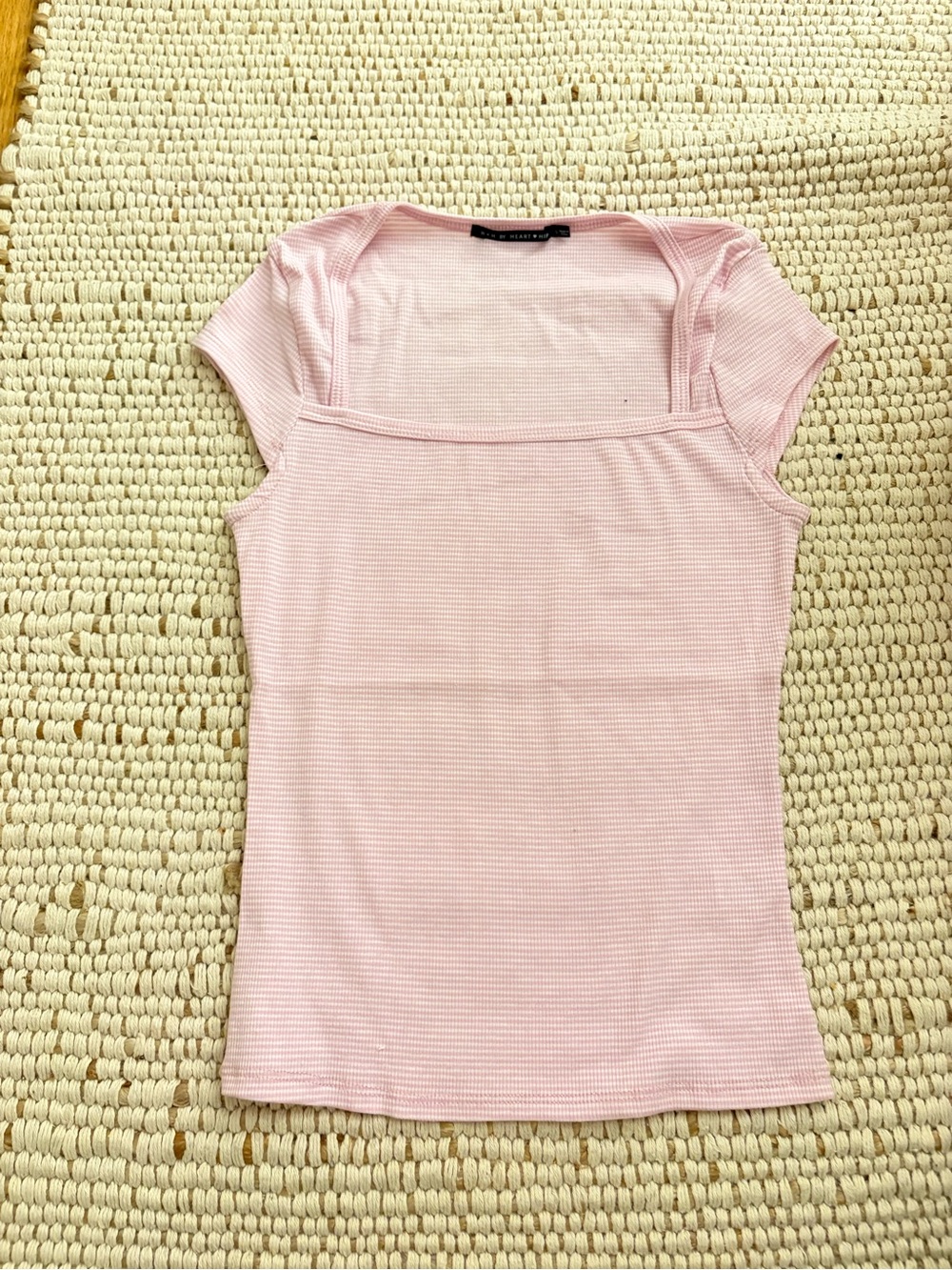 Fashion Nova Light Pink Square-Neck Ribbed Tank